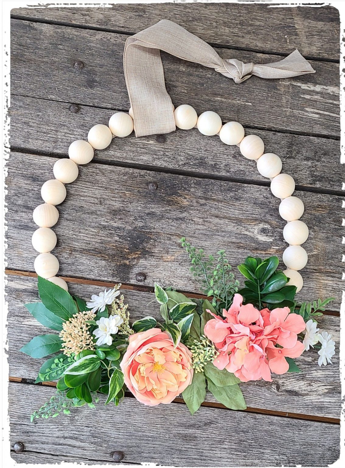 Wood Bead Wreath – The Crafty Nest DIY